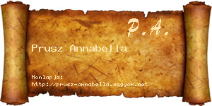 Prusz Annabella névjegykártya